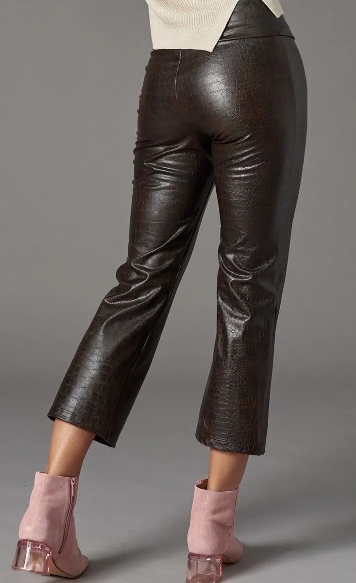 Lola & Sophie Vegan Leather Kick Flare Pant