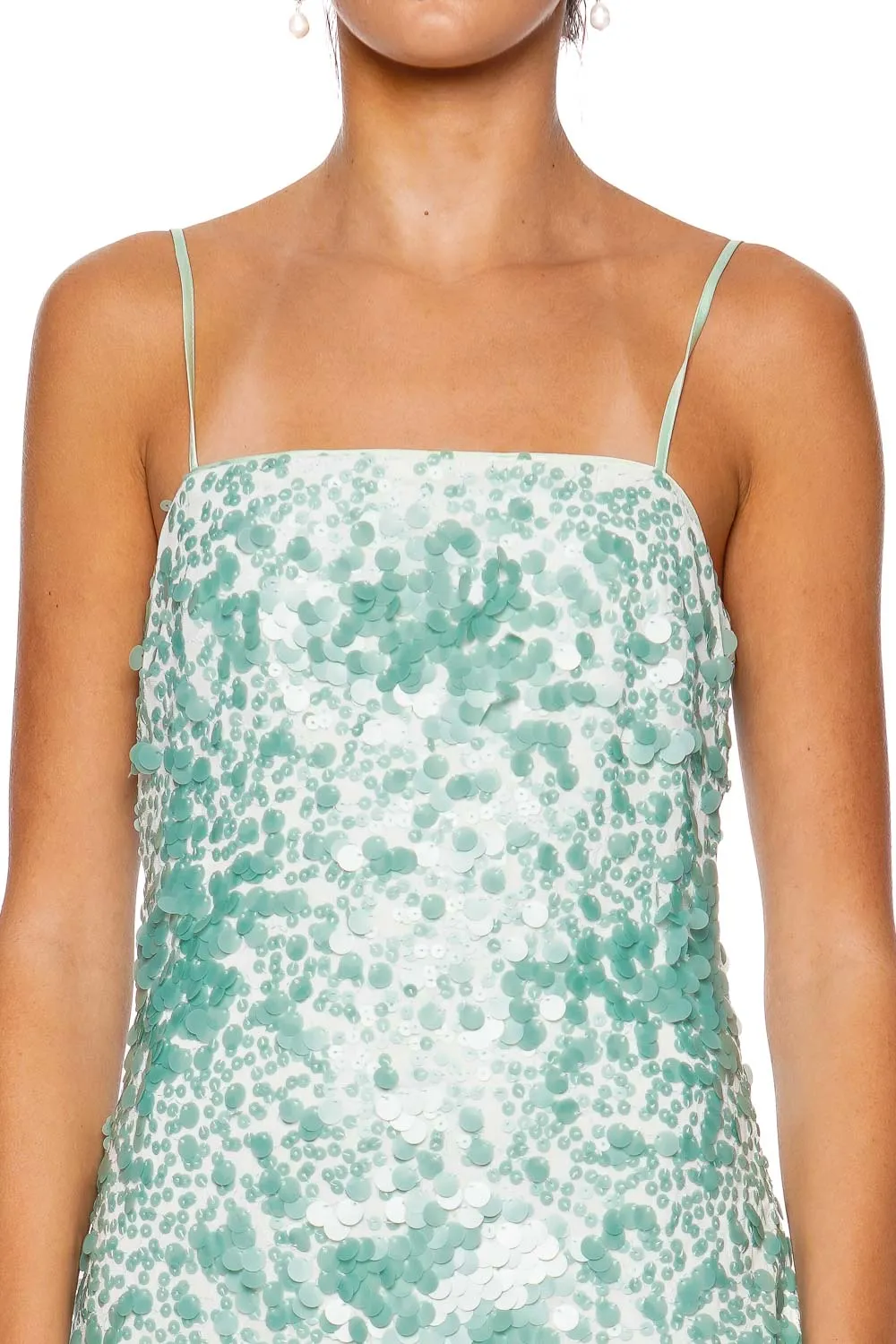 Lollie Seafoam Embellished Mini Dress