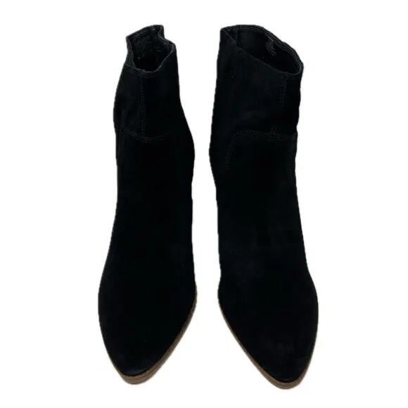 Lucky Brand Wafael Almond Toe Wedge Suede Leather Booties 10