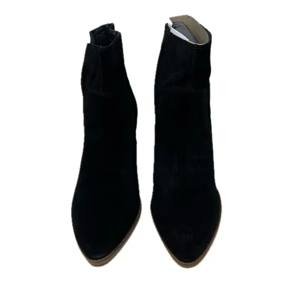 Lucky Brand Wafael Almond Toe Wedge Suede Leather Booties 10