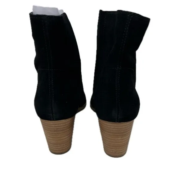 Lucky Brand Wafael Almond Toe Wedge Suede Leather Booties 10