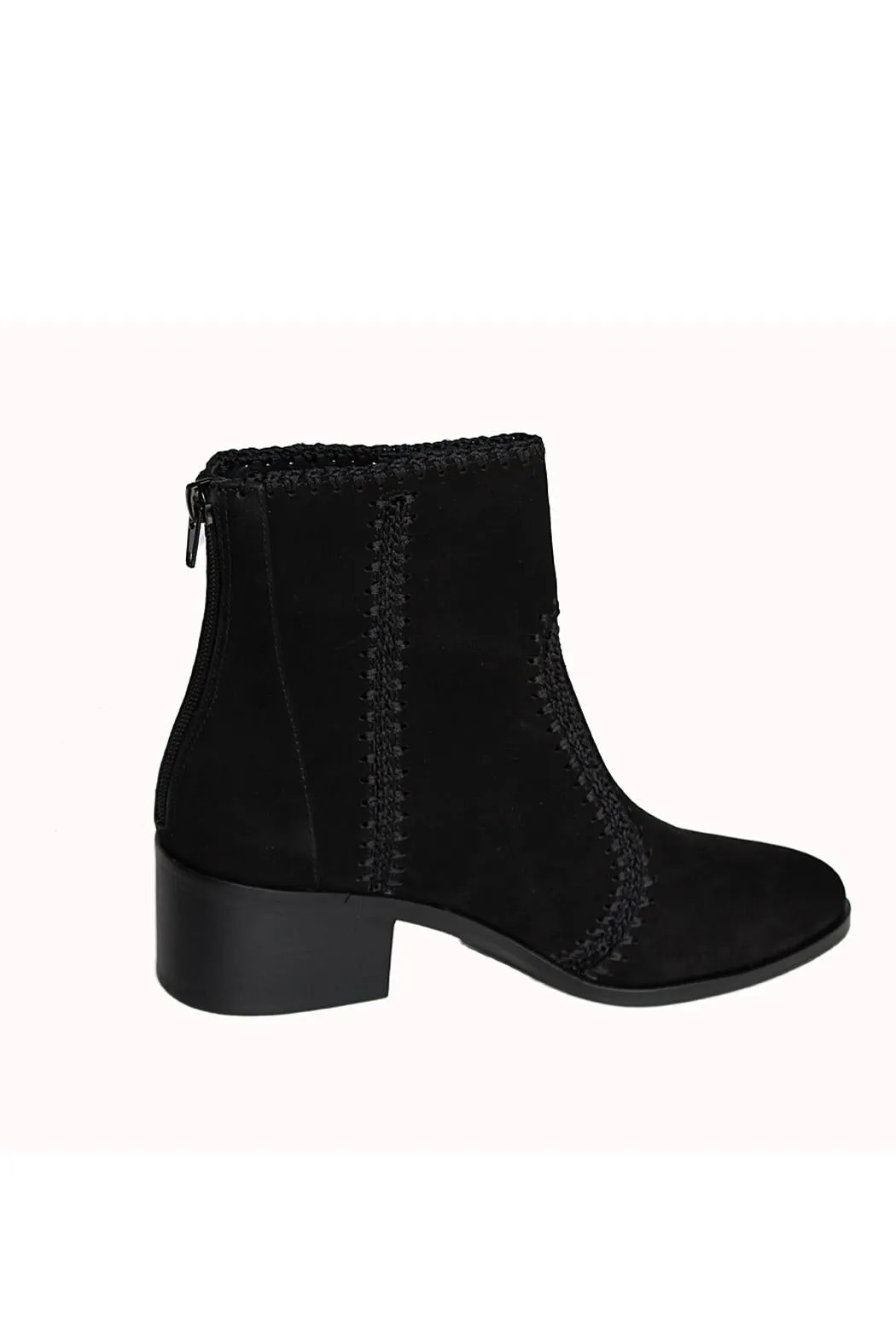 LUCY SUEDE CROCHET-DETAIL BOOTIE