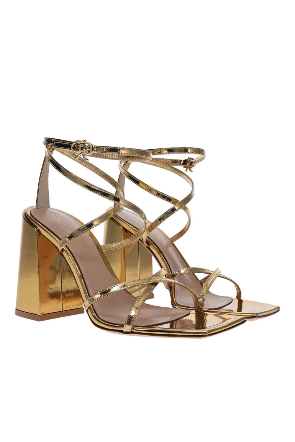 Ludovica Metal Patent Leather Sandals