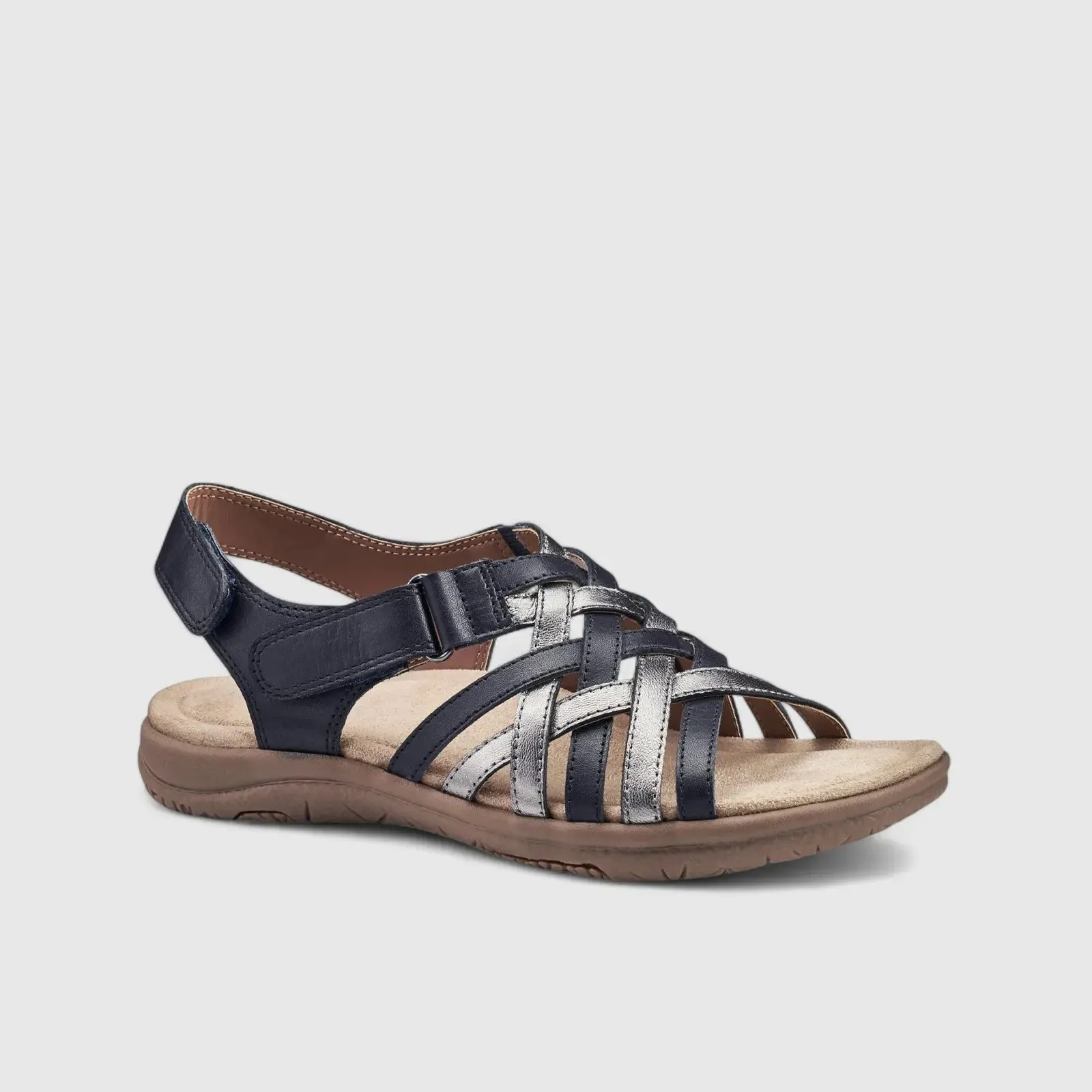 Maple Comfort Leather Sandal Navy/Pewter