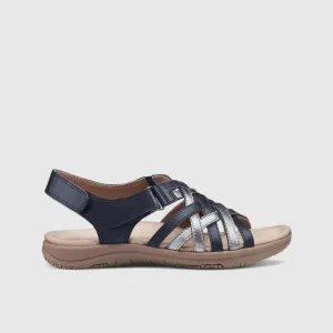 Maple Comfort Leather Sandal Navy/Pewter