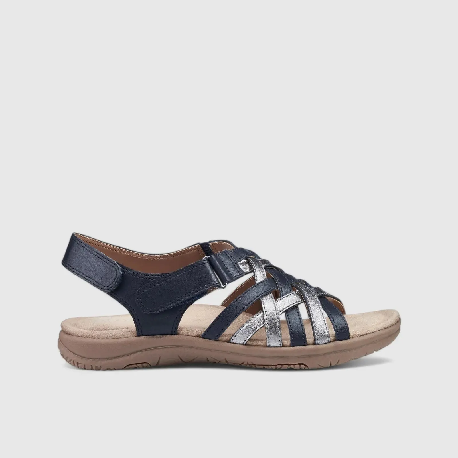 Maple Comfort Leather Sandal Navy/Pewter