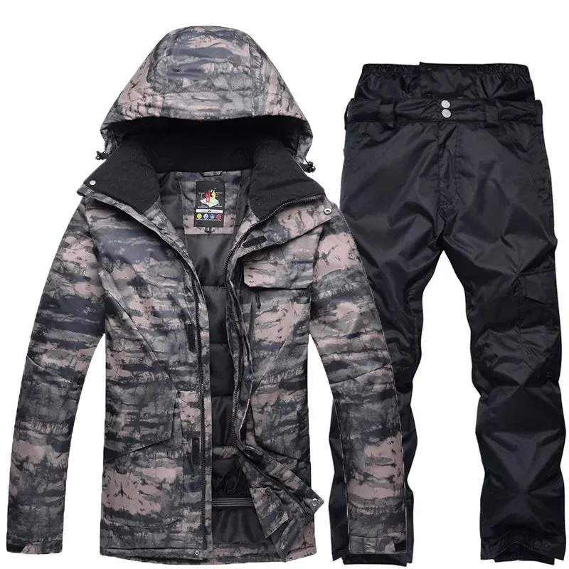 Men’s Camouflage Ski Suit – Waterproof & Insulated