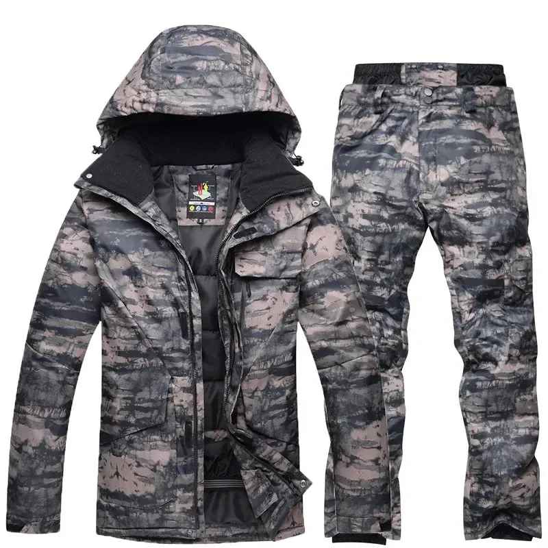 Men’s Camouflage Ski Suit – Waterproof & Insulated