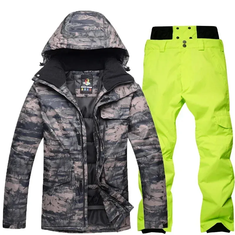 Men’s Camouflage Ski Suit – Waterproof & Insulated