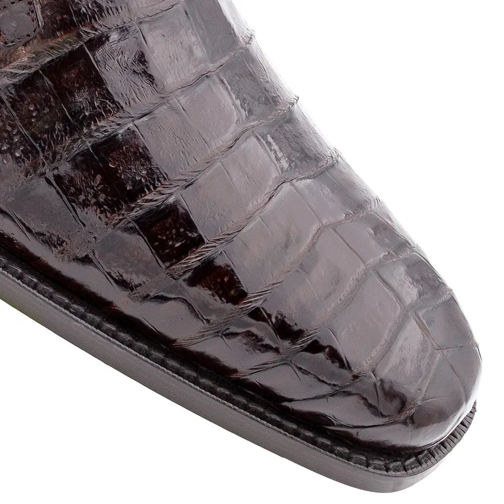 Men's Crocodile Lace Up Anderson Dark Brown By Mezlan Made In Spain Brand