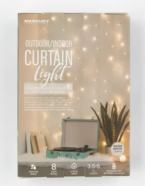 Merkury Innovations Curtain Lights Cascading LED Lighting! Comprised of 96 pink, purple, and blue LEDs, this 3.5" x 5" light display is designed for versatility: