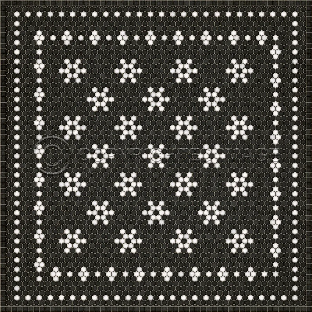 Mosaic B "Belmont Park" Vinyl Floorcloth - Spicher & Co.