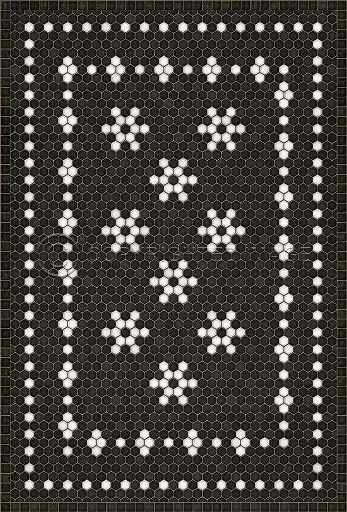 Mosaic B "Belmont Park" Vinyl Floorcloth - Spicher & Co.