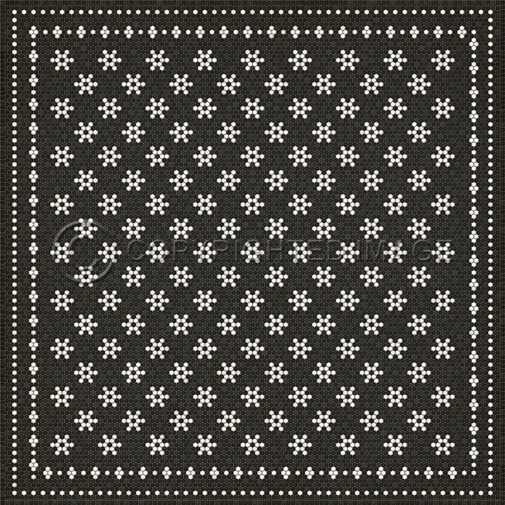 Mosaic B "Belmont Park" Vinyl Floorcloth - Spicher & Co.
