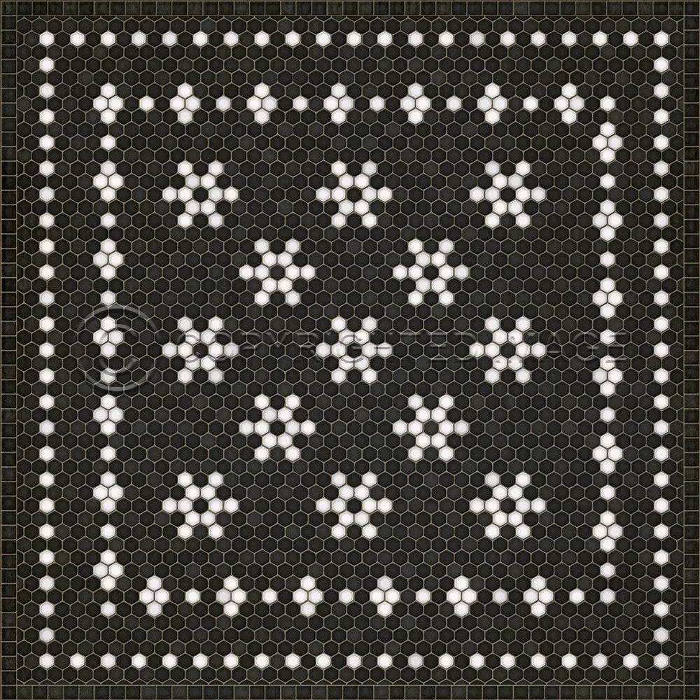 Mosaic B "Belmont Park" Vinyl Floorcloth - Spicher & Co.