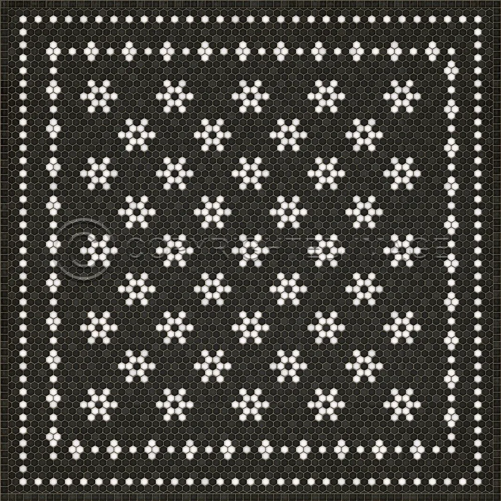 Mosaic B "Belmont Park" Vinyl Floorcloth - Spicher & Co.