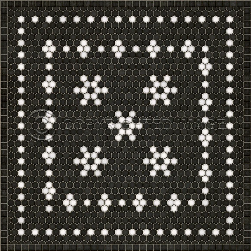 Mosaic B "Belmont Park" Vinyl Floorcloth - Spicher & Co.