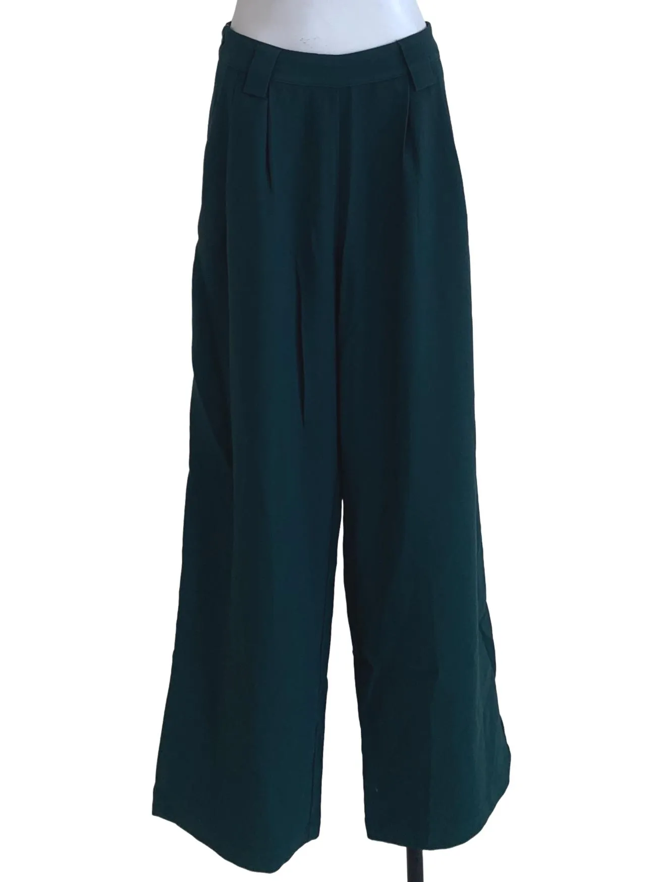 Moss Green Plain Formal Pants