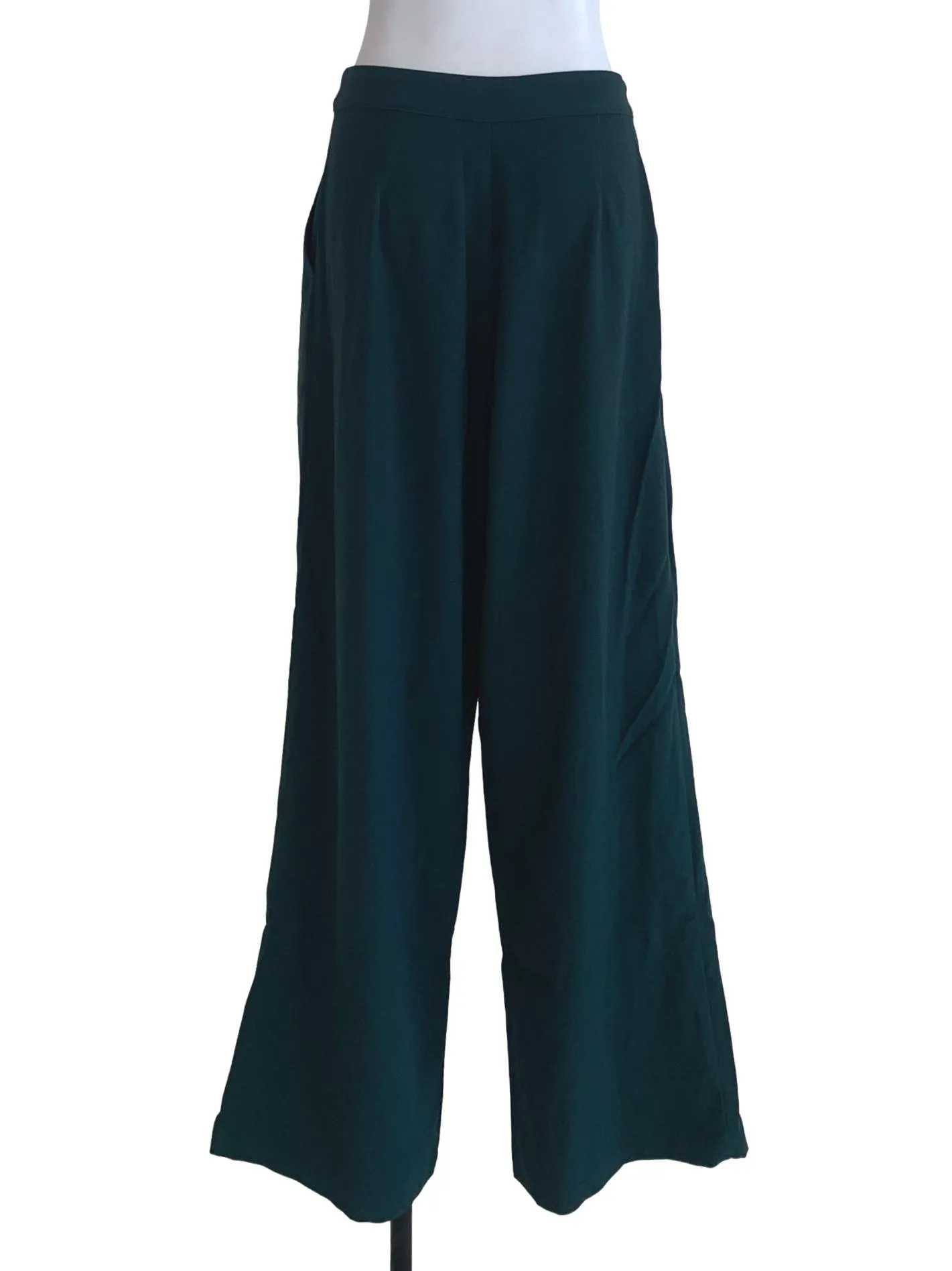 Moss Green Plain Formal Pants