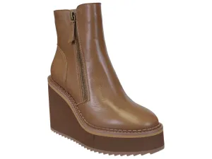 Naked Feet: AVAIL in BROWN Wedge Ankle Boots