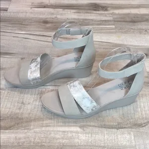 Naturalizer ‘Theron’ platform wedge ankle strap wedge sandal size 11 silver