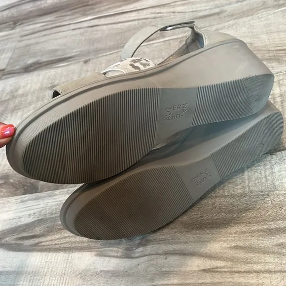 Naturalizer ‘Theron’ platform wedge ankle strap wedge sandal size 11 silver