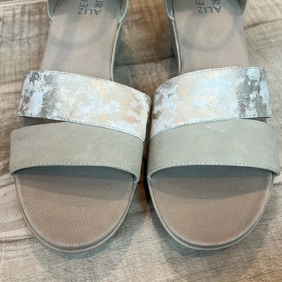 Naturalizer ‘Theron’ platform wedge ankle strap wedge sandal size 11 silver