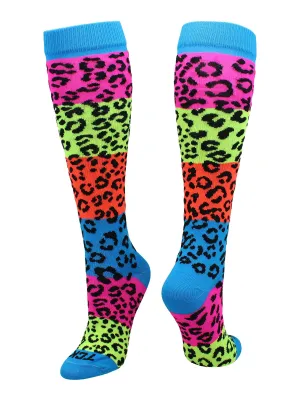 Neon Rainbow Fun Print Socks