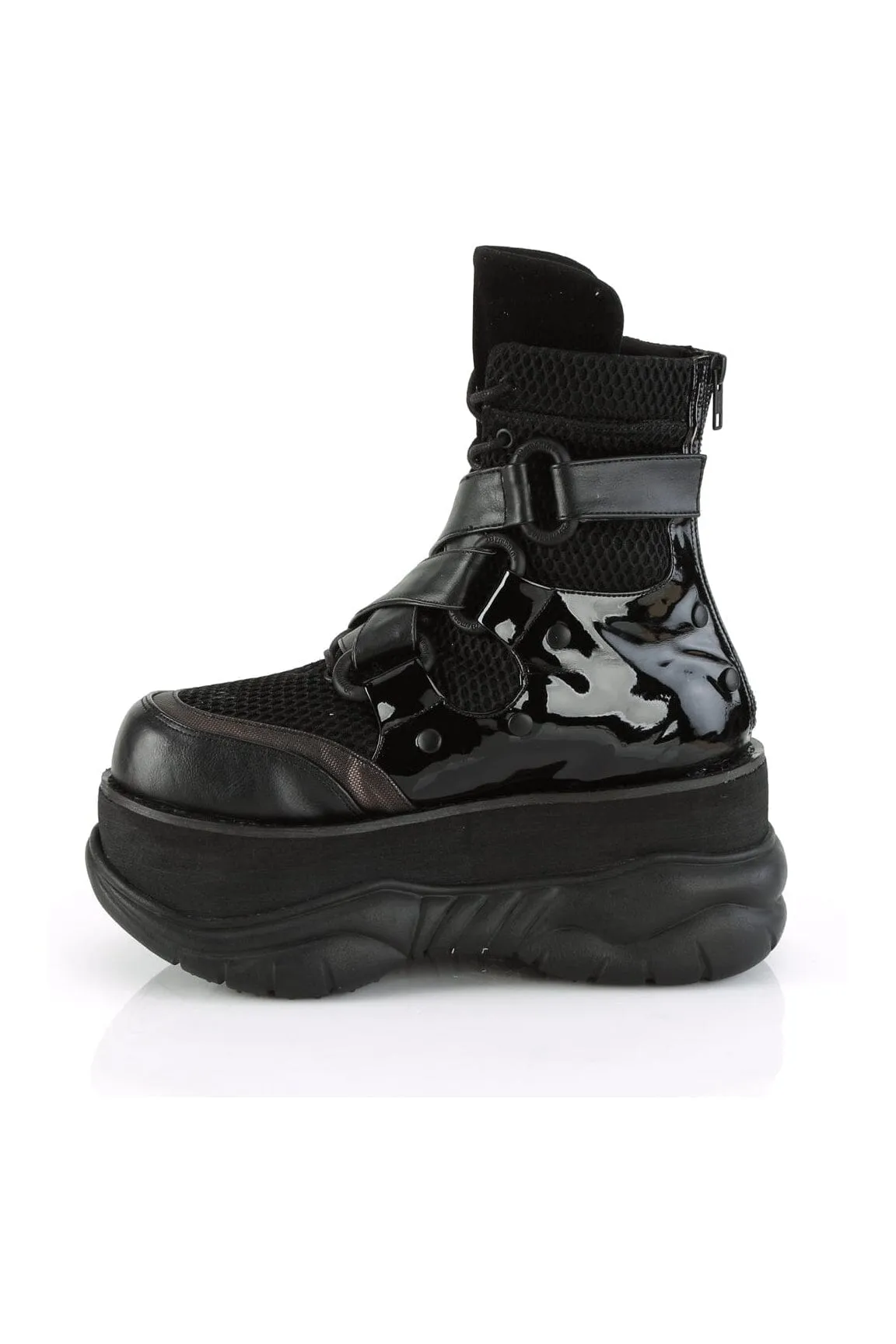NEPTUNE-126 Black Vegan Leather Ankle Boot