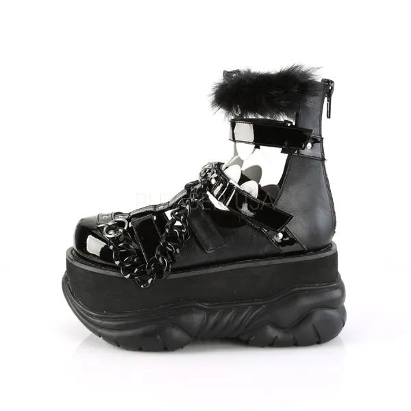 NEPTUNE-150  Black Vegan Leather- Black Patent