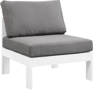 Nizuc Grey Waterproof Fabric Outdoor Patio Aluminum Armless Chair