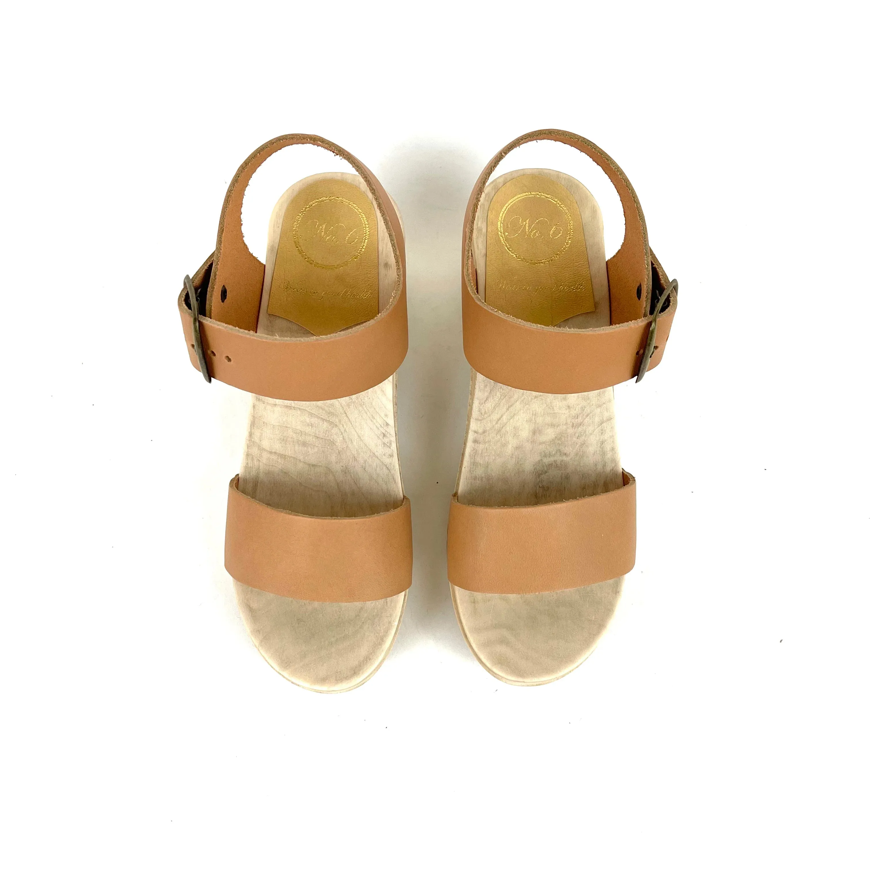 No. 6 - Two Strap Clog on Mid Heel (Desert)
