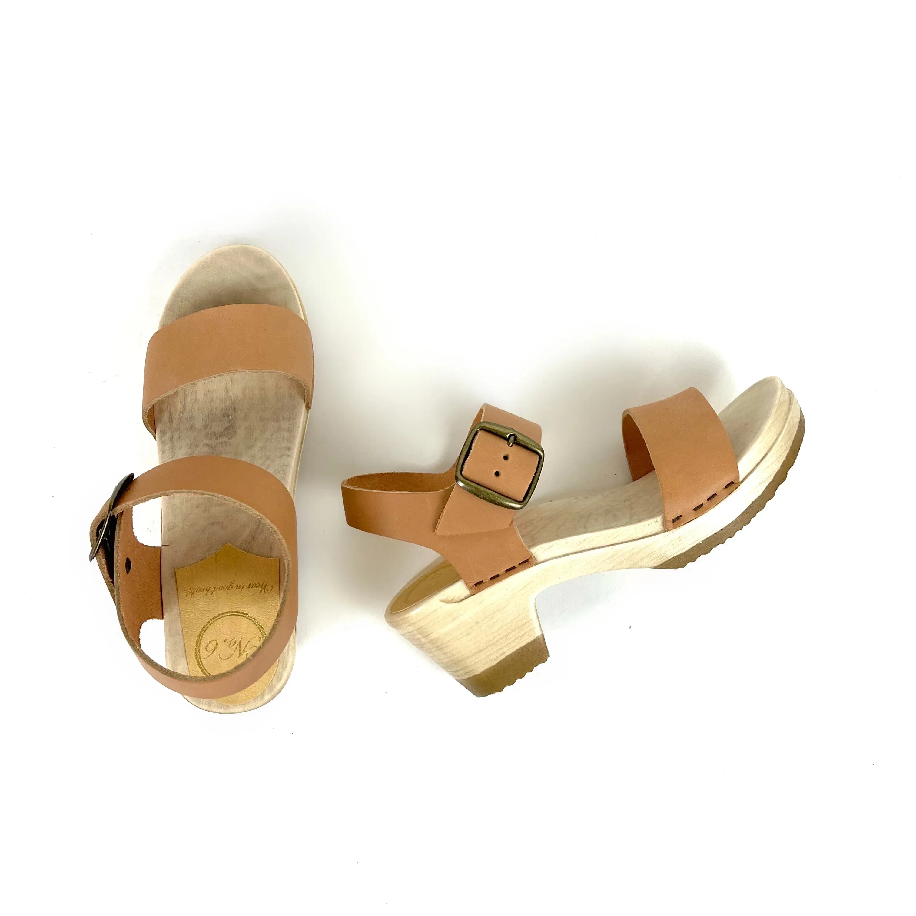 No. 6 - Two Strap Clog on Mid Heel (Desert)