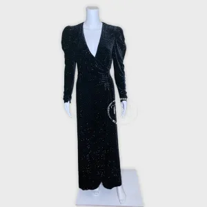 NWT RETROFETE Agnes Crystal-Embellished Wrap Dress