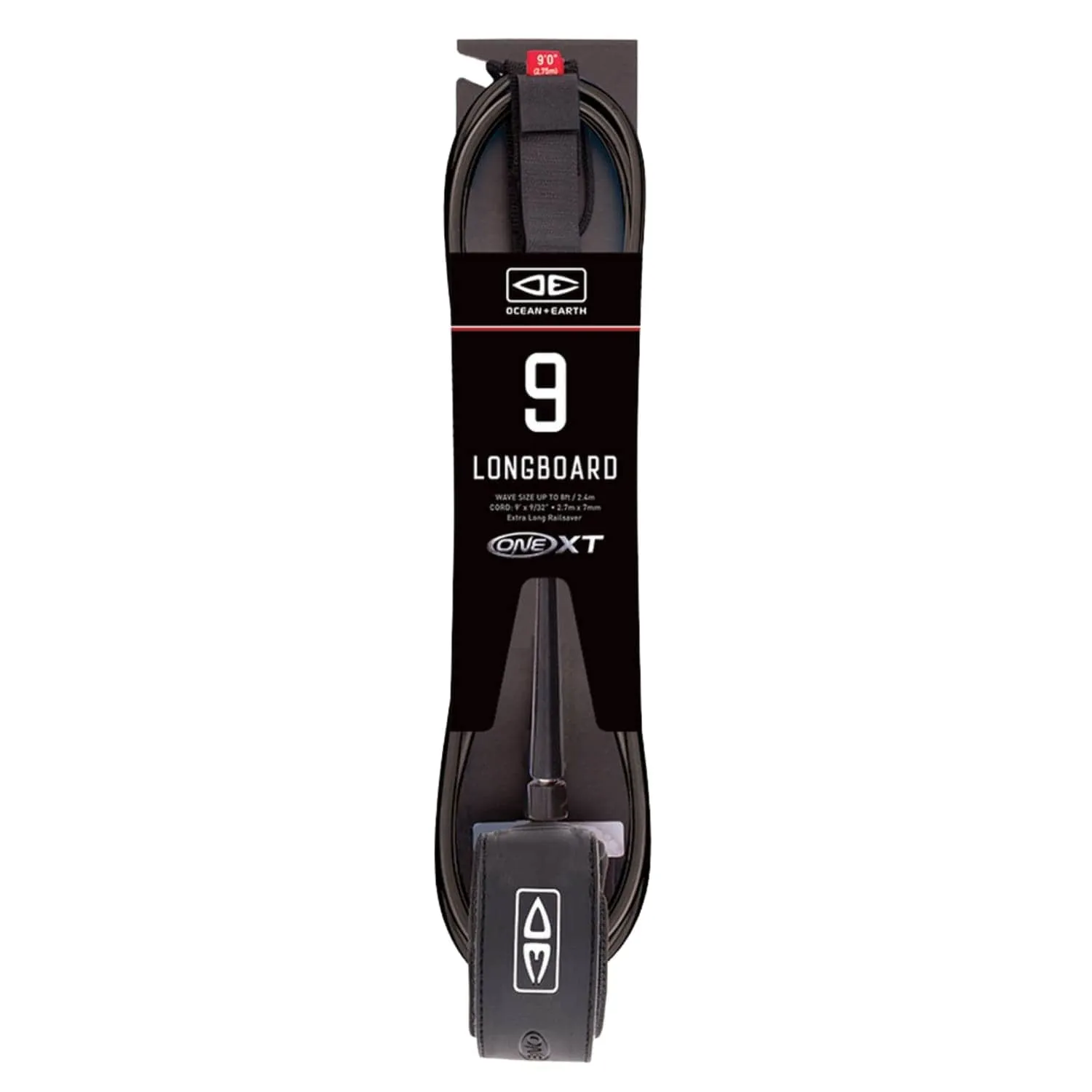 Ocean and Earth One XT Longboard Ankle Leash - Black