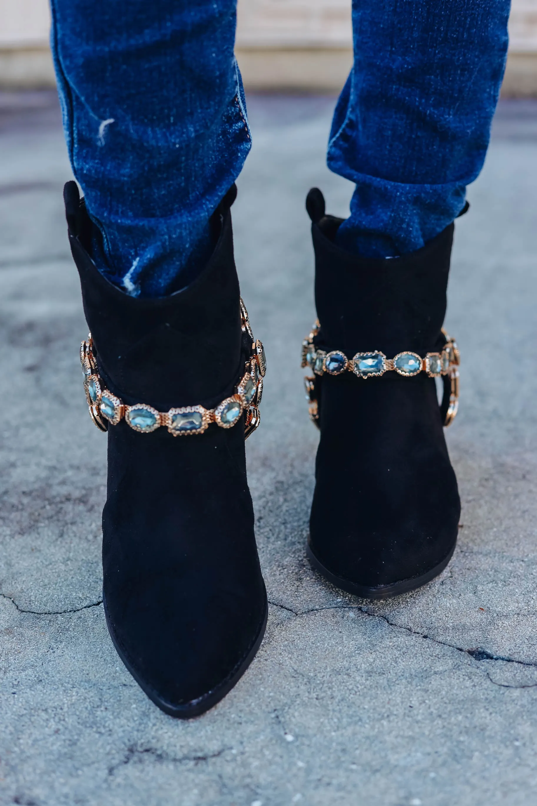 On My Way To You Booties - Black