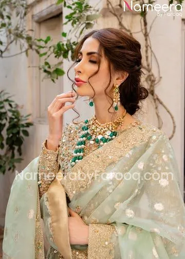 Pakistani Embroidered Lehenga Frock Dress Online #BN69