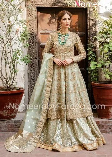 Pakistani Embroidered Lehenga Frock Dress Online #BN69