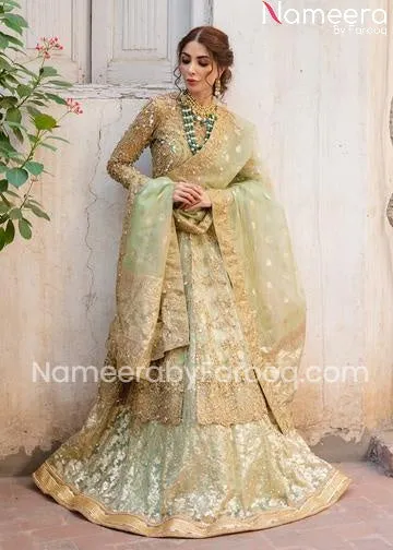 Pakistani Embroidered Lehenga Frock Dress Online #BN69