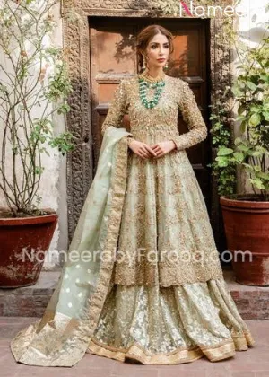 Pakistani Embroidered Lehenga Frock Dress Online #BN69