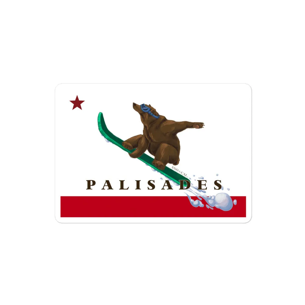 Palisades CA Flag Snowboard Sticker