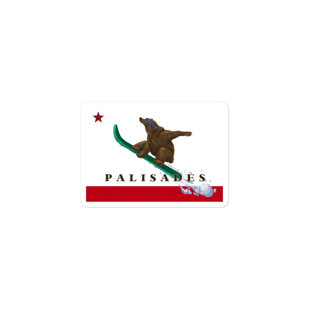 Palisades CA Flag Snowboard Sticker