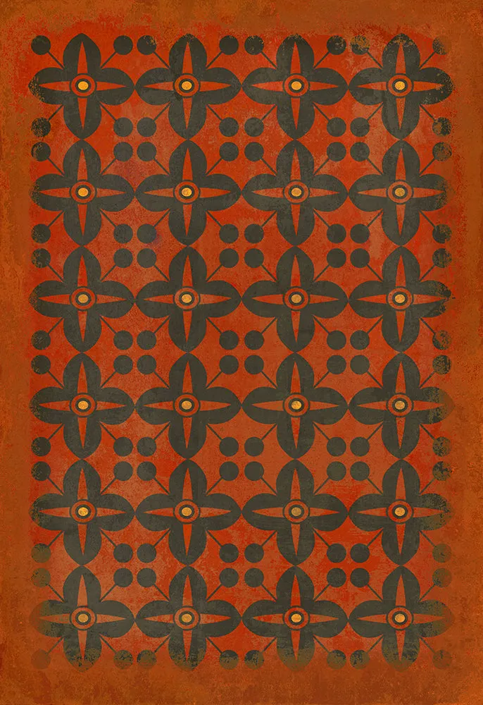 Pattern 03 "Red Rum" Vinyl Floorcloth - Spicher & Co.