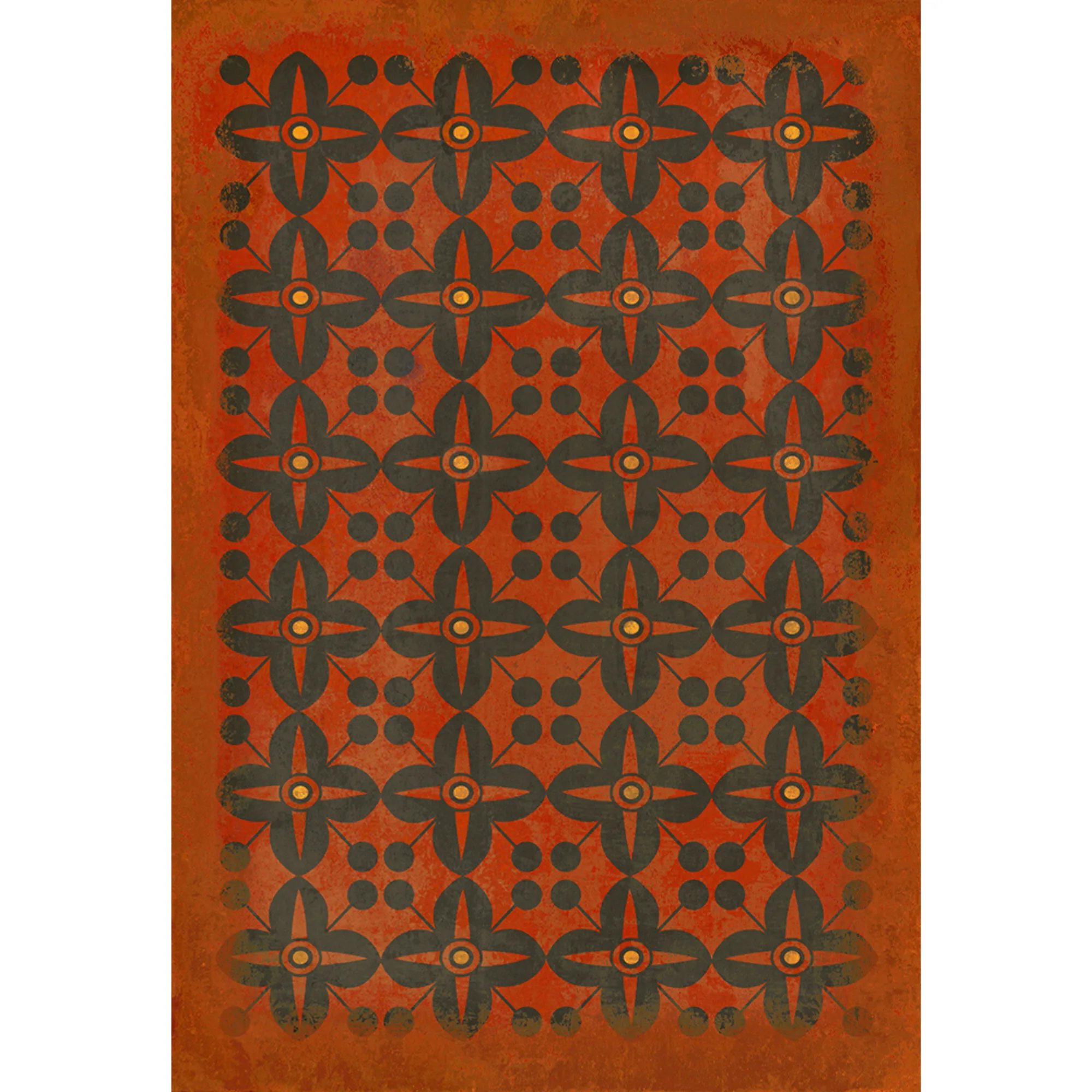 Pattern 03 "Red Rum" Vinyl Floorcloth - Spicher & Co.