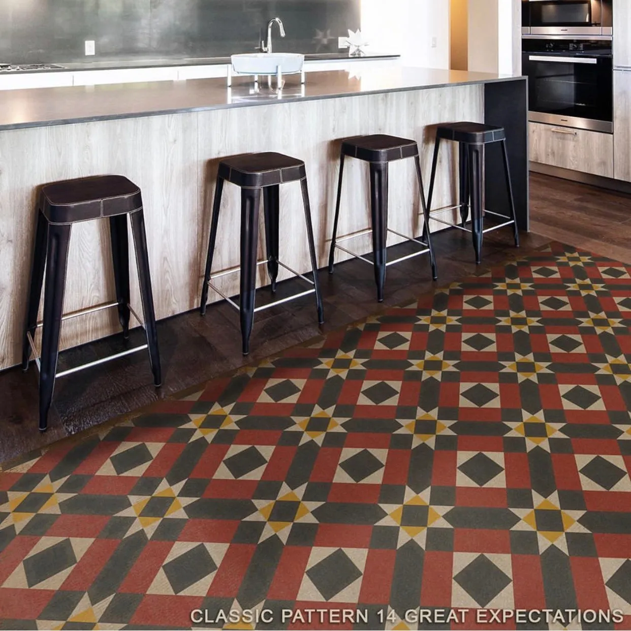 Pattern 14 "Great Expectations" Vinyl Floorcloth - Spicher & Co.