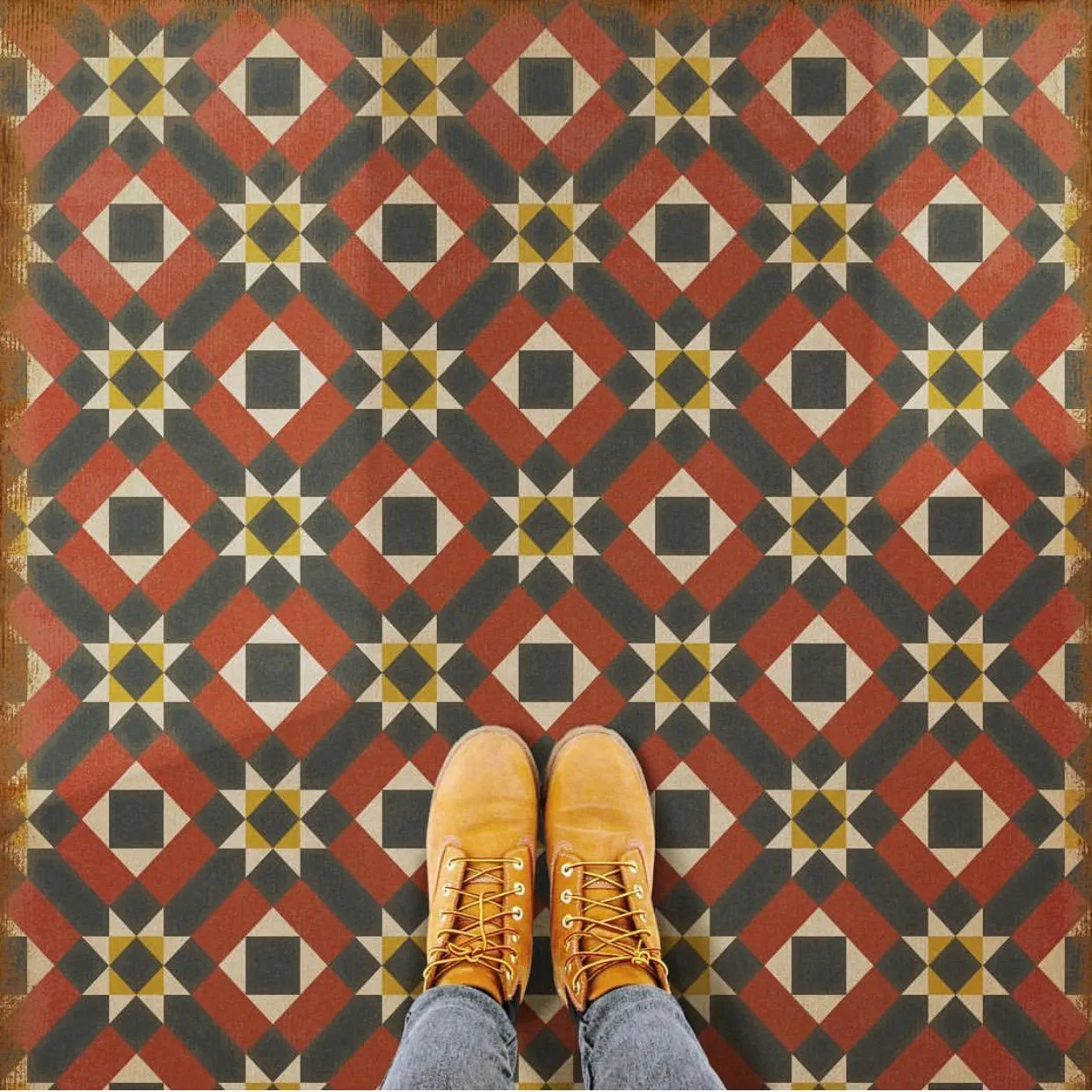 Pattern 14 "Great Expectations" Vinyl Floorcloth - Spicher & Co.