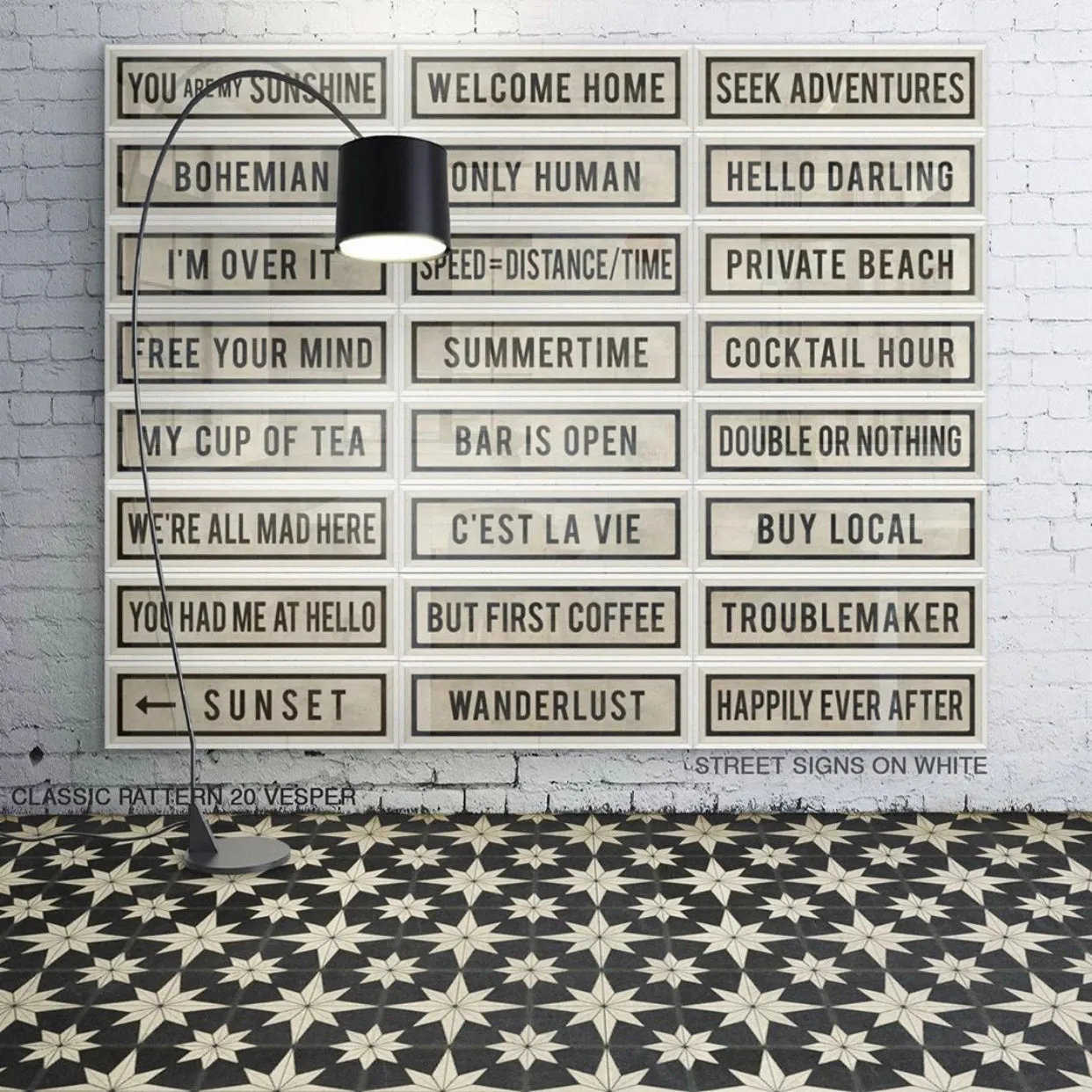 Pattern 20 "Vesper" Vinyl Floorcloth - Spicher & Co.