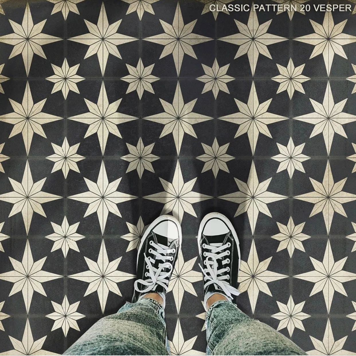 Pattern 20 "Vesper" Vinyl Floorcloth - Spicher & Co.