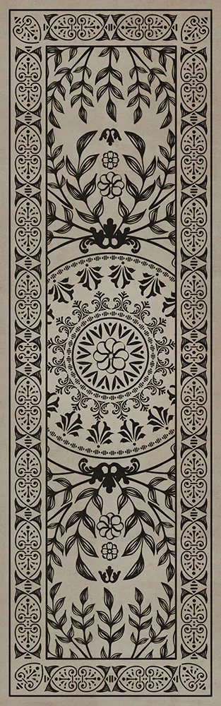 Pattern 40 "Drummond Castle" Vinyl Floorcloth - Spicher & Co.