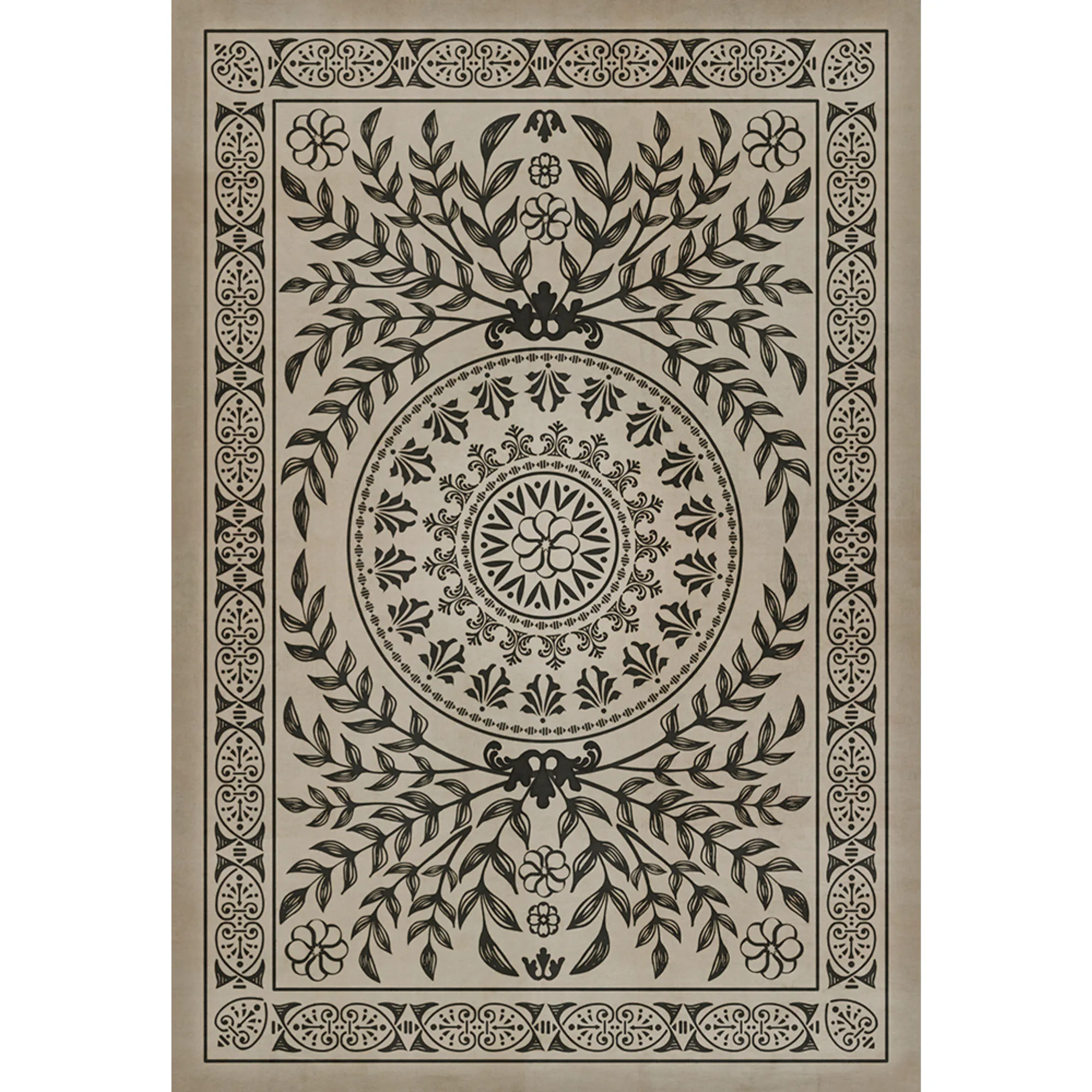 Pattern 40 "Drummond Castle" Vinyl Floorcloth - Spicher & Co.